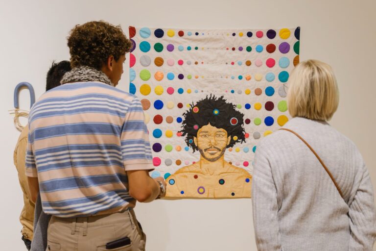 Jim S. Smoote II, Damon, 2024, Quilted Textile from the 46th Juried Contemporary Craft exhibition. Sergio Albarran