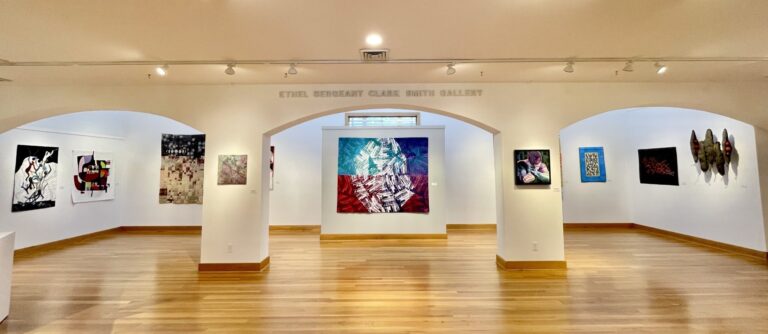 Wayne Art Center’s Ethel Sergeant Clark Smith Gallery – Art Quilt Elements 2024. Jurors Ann Johnston, Bruce Pepich and Carolyn Ducey. Image Courtesy of Wayne Art Center Wayne Art Center’s Ethel Sergeant Clark Smith Gallery - Art Quilt Elements 2024. Jurors Ann Johnston, Bruce Pepich and Carolyn Ducey. Image Courtesy of Wayne Art Center