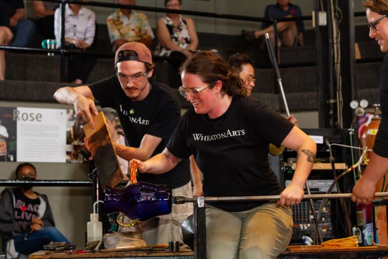 Glassblowing Demonstration at WheatonArts in Millville, NJ. Photo by WheatonArts Glassblowing Demonstration at WheatonArts in Millville, NJ. Photo by WheatonArts