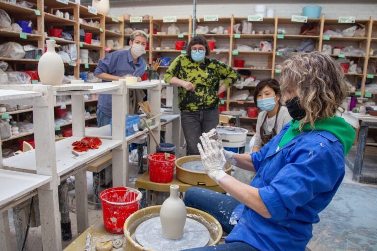 Wheel Throwing Class. Image Courtesy of Lillstreet Art Center & Rebecca Memoli Photography
