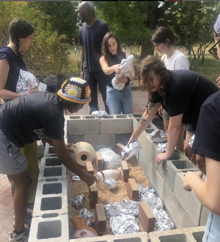 Tyler Ceramic pit firing. Tyler School of Art and Architecture