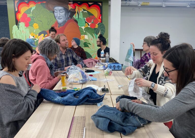 Workshop attendees repair items brought from home. Anchorage Museum