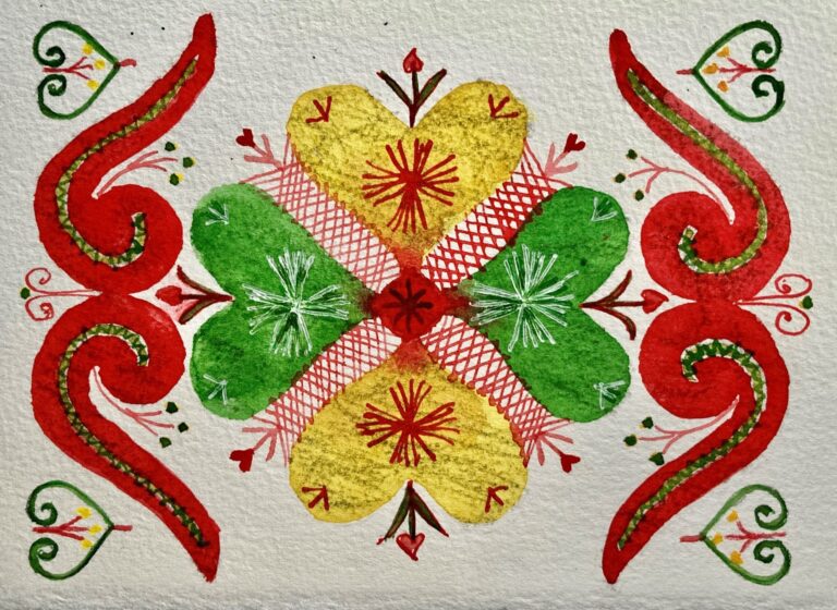 Card with watercolor painting. American Swedish Institute