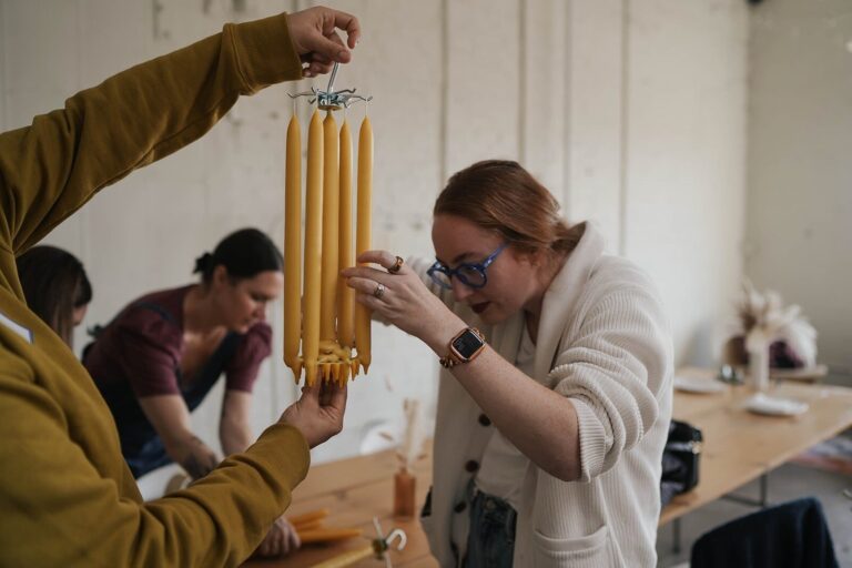 Dipped Beeswax Taper Candles. American Swedish Institute