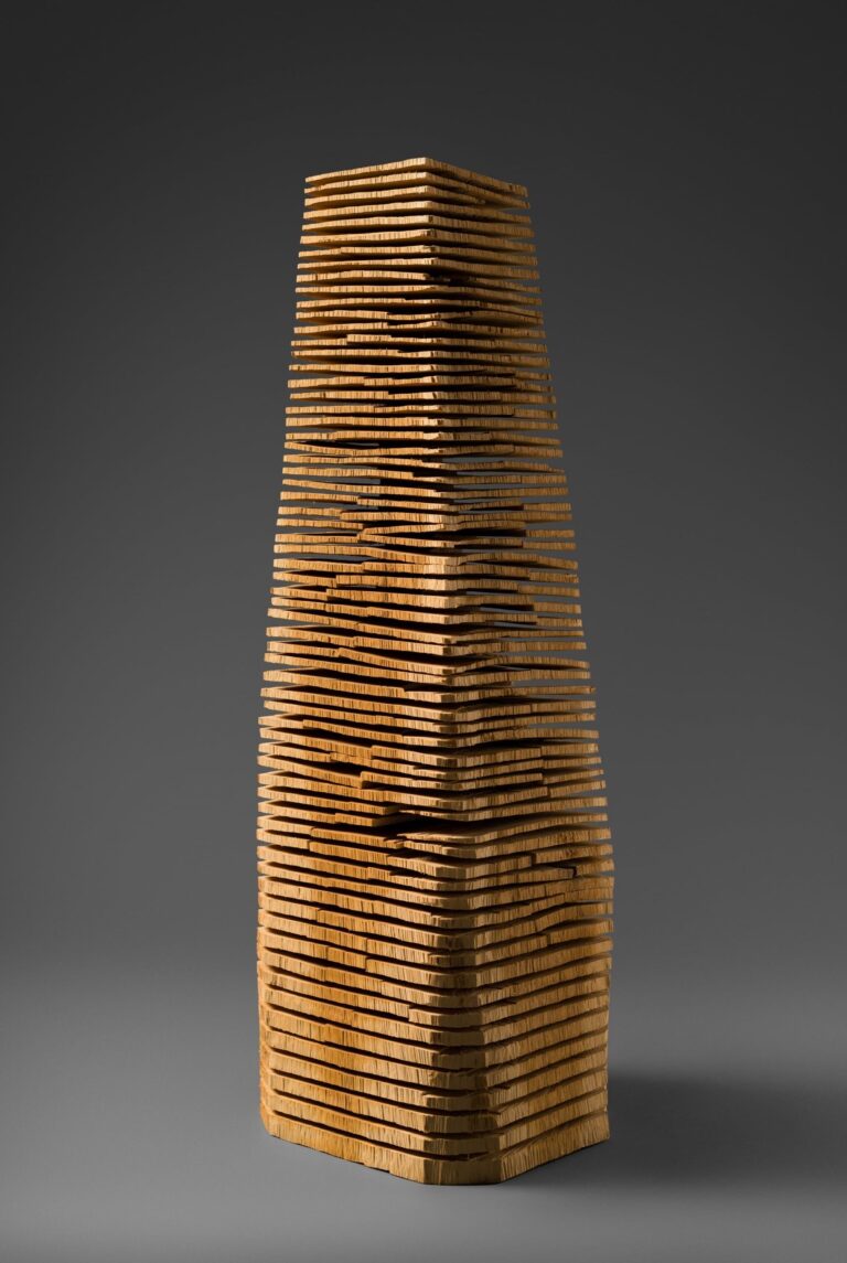 David Nash (Esher, England, 1945 -), Crack & Warp Column, 2003, chainsaw carved white oak, 33 1/4 × 11 1/4 × 11 1/4 in., Arkansas Museum of Fine Arts Foundation Collection: Purchased with a gift from John and Robyn Horn. 2004.005.001. Photography by Edward C. Robison III David Nash (Esher, England, 1945 -), Crack & Warp Column, 2003, chainsaw carved white oak, 33 1/4 × 11 1/4 × 11 1/4 in., Arkansas Museum of Fine Arts Foundation Collection: Purchased with a gift from John and Robyn Horn. 2004.005.001. Photography by Edward C. Robison III