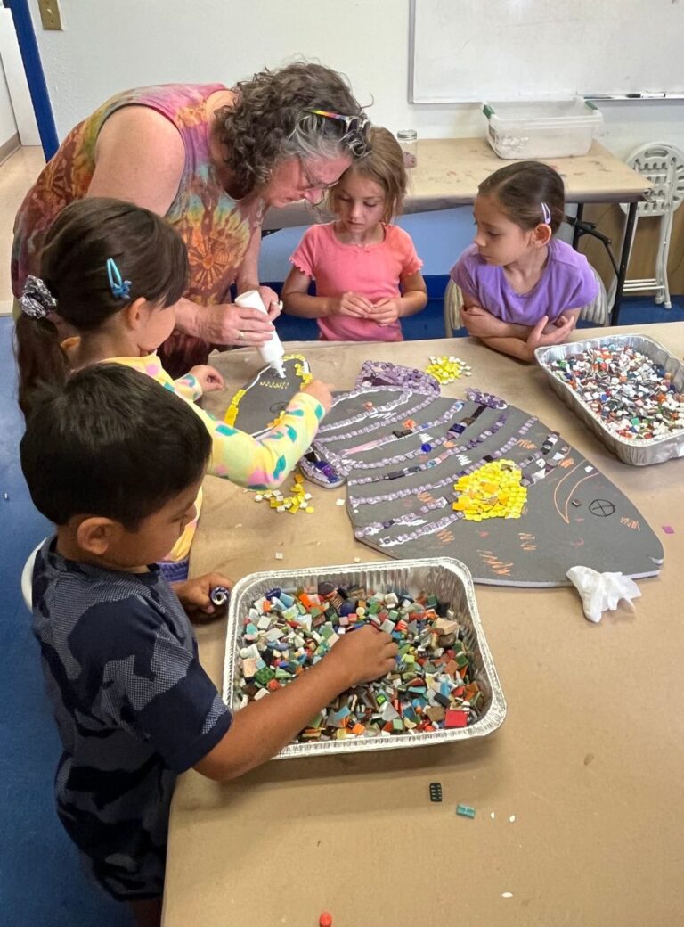 At The Groove Artspace, we work with students of every age, interest and ability level. We have an ongoing relationship with local schools, including Christina Kent Early Childhood Education Center, where these budding mosaic artists attend pre-K. Photo by Andrew Martinez