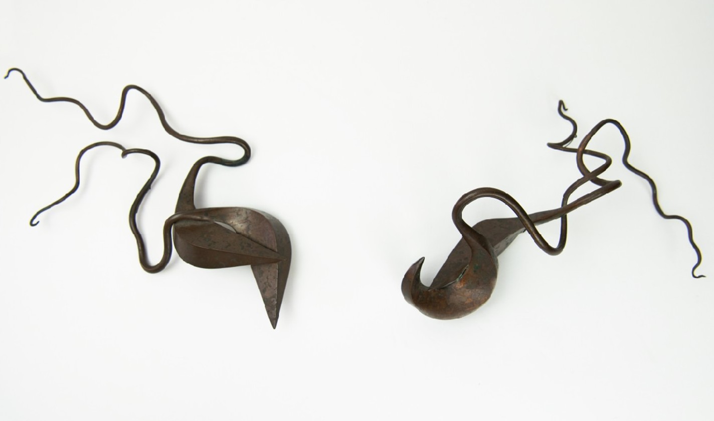 Jim Masterson, Shoulder Brooches, 1992. Copper. On loan from the collection of Jim Masterson.