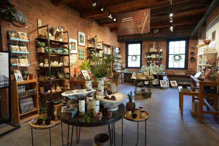 A view of the Independent Artist Gallery of the 2025 Holiday Showcase. Photographer Amanda Rogers, Courtesy of Pewabic Pottery