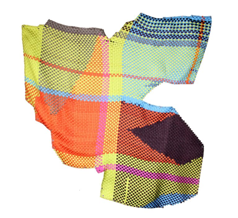 Lorenzo Hurtado Segovia, Poly #04, 2021. Polyester webbing, rivets, grommets, waxed thread, 96 x 98 inches. Courtesy of the artist. Lorenzo Hurtado Segovia, Poly #04, 2021. Polyester webbing, rivets, grommets, waxed thread, 96 x 98 inches. Courtesy of the artist.