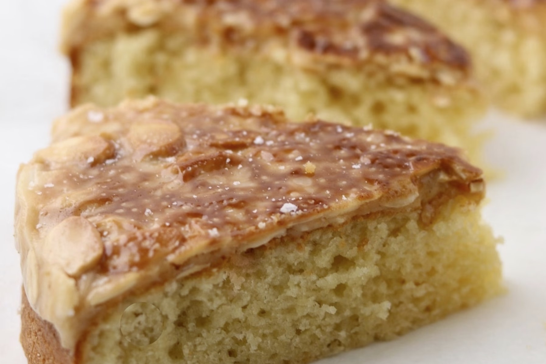 caramelized almond topped toscakaka. American Swedish Institute