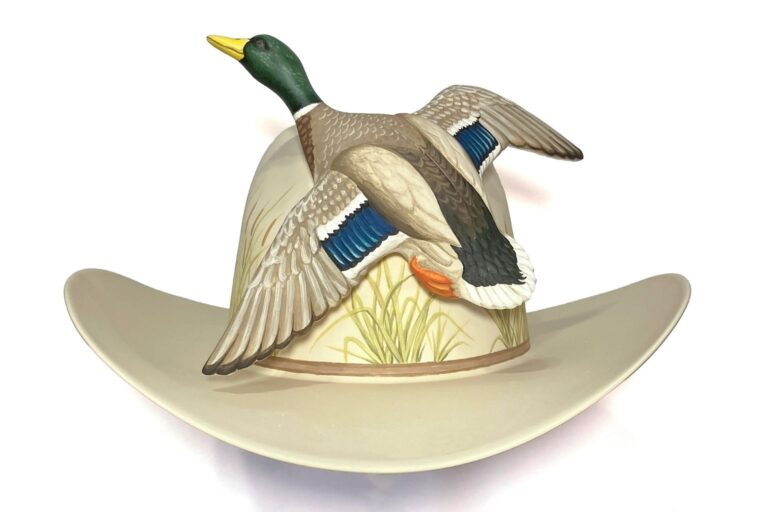 Shae Bishop, "Duck," 2026. Ceramic, underglaze; 7 x 14 x 16 in. Image provided by artist