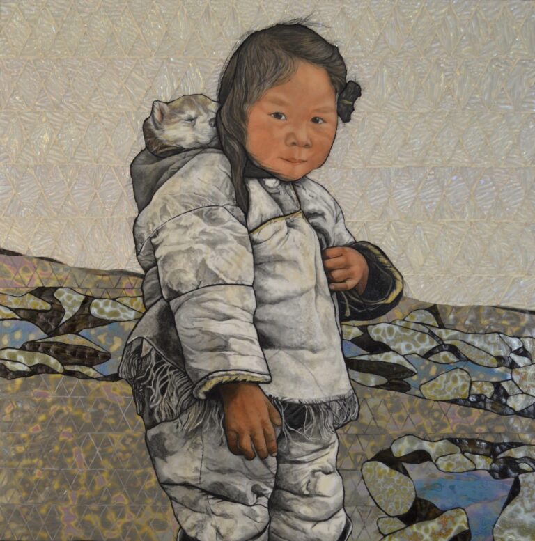 Angela Babby, Melt: Prayers for the People and the Planet. Angela Babby, Melt: Prayers for the People and the Planet, 2019, Kiln-fired vitreous enamel on glass mosaic on tile board, 30” x 30”, Image courtesy of Angela Babby, Photo by Angela Babby, © Angela Babby.