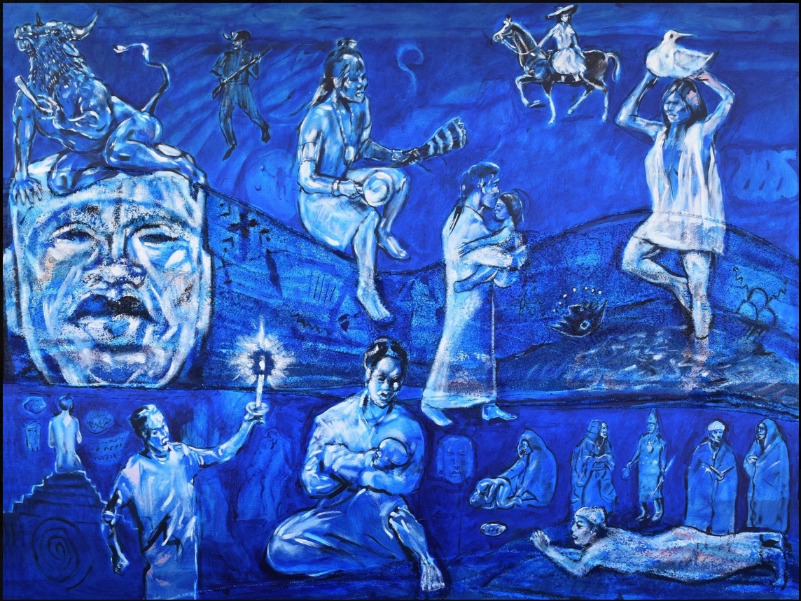 Jim Covarrubias, La Frontera, 2018, Oil on canvas, 36 x 48 inches. Courtesy of the Artist