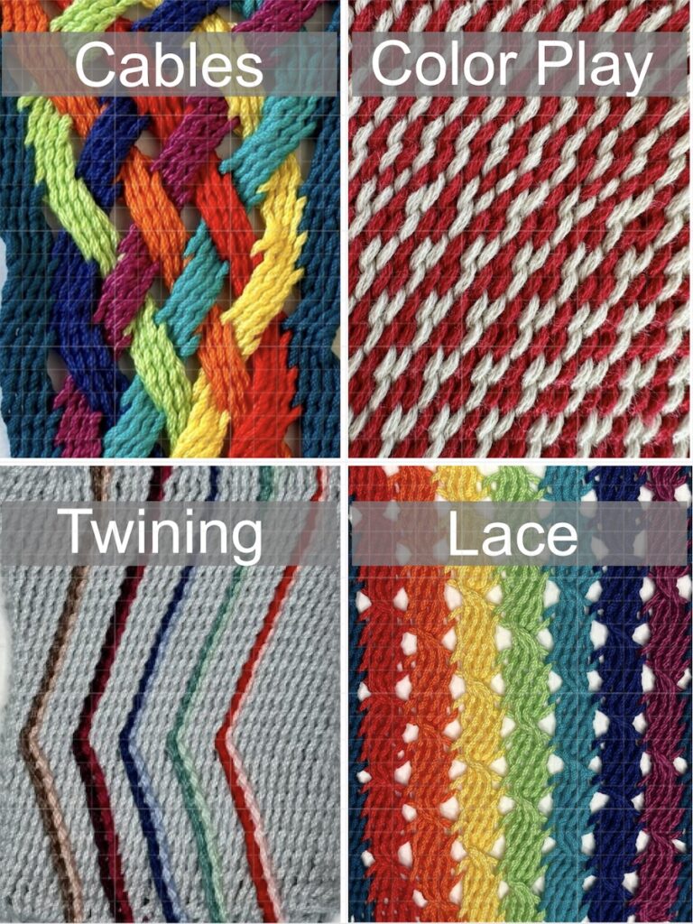 Display of Sprang techniques. Sharon Wichman