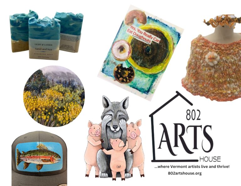 802 Arts House Member art examples. Designer, Ellen A Thompson