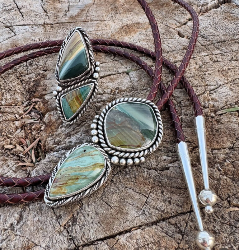 A bolo tie made by local silversmith Traci Beckstead. Traci Beckstead