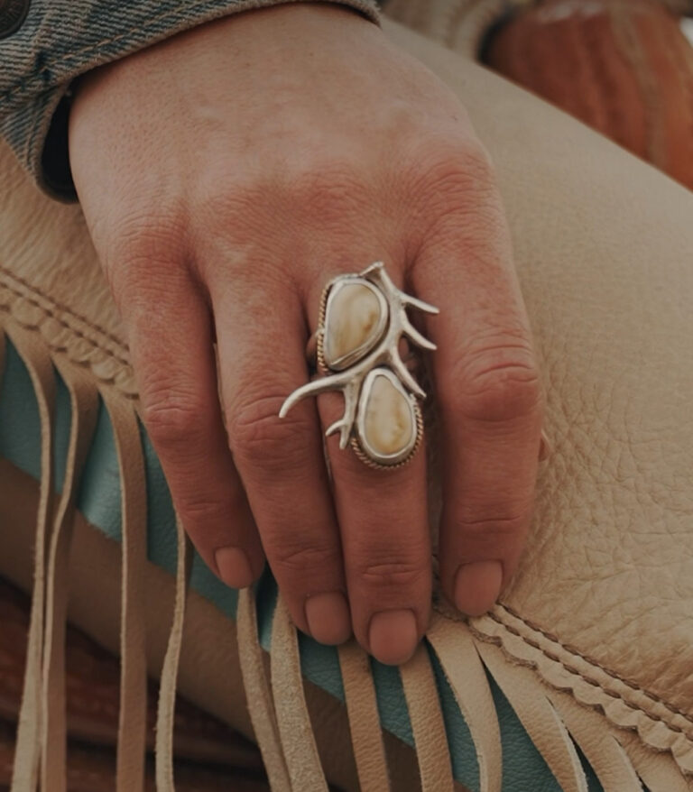 A ring made by silversmith Traci Beckstead. Traci Beckstead