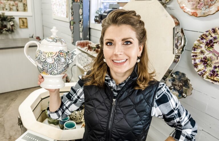 ClayShare. Jessica Putnam Phillips displays a teapot in her Londonderry studio. Her studio is open for Vermont Open Studio Weekend. Jessica Putnam-Phillips