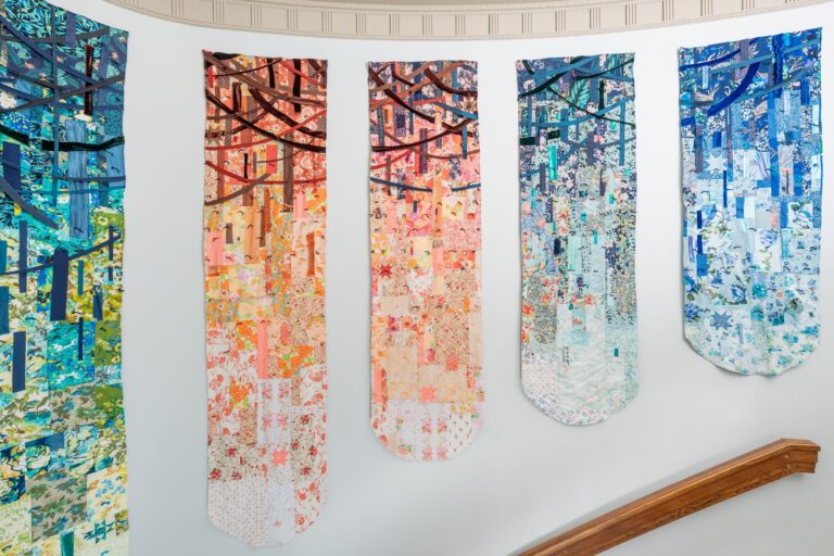Jessica Wohl, (detail) Of Grief and Getting Past It I & II, 2025, found fabric. Photo: John Dooley