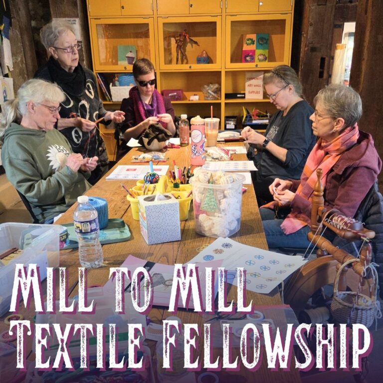 The Textile Fellowship making Dorset Buttons. Red Mill Museum Village