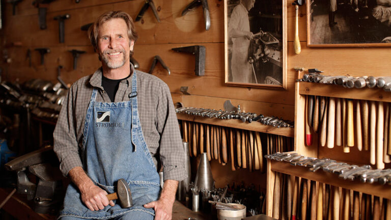 Randy Stromsoe in his studio. Courtesy of Craft in America