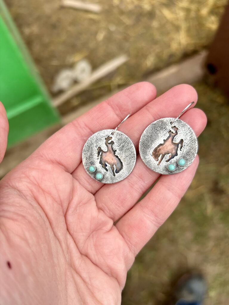 Earrings made by local silversmith Samantha Krieger. Samantha Krieger