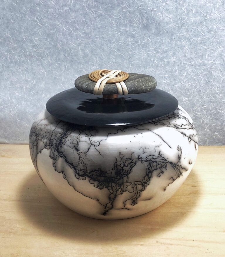 Raku pottery, Cathie Cantara, Homeport Studio. Cathie Cantara