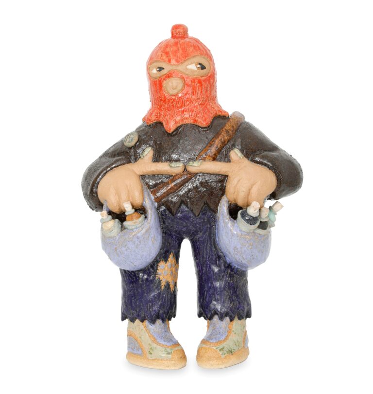 Ceramic figure created by Kristy Moreno. Kristy Moreno