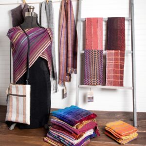 A selection of hand-woven products created at the Hartford Artisans Weaving Center. Meg Appicelli