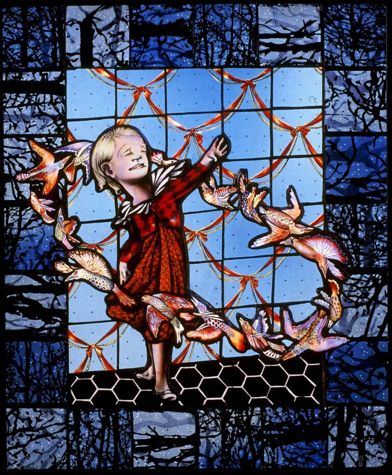 Judith Schaechter, "Fine Example," 2000. courtesy Wheaton Arts and Cultural Center