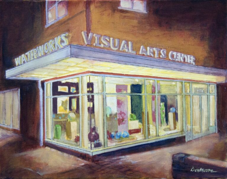 Waterworks Visual Arts Center Exterior Watercolor Painting. Don Moore