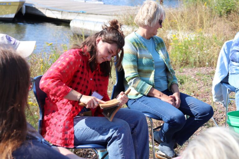 Carding wool beside Lake Superior Carding wool beside Lake Superior. North House Folk School