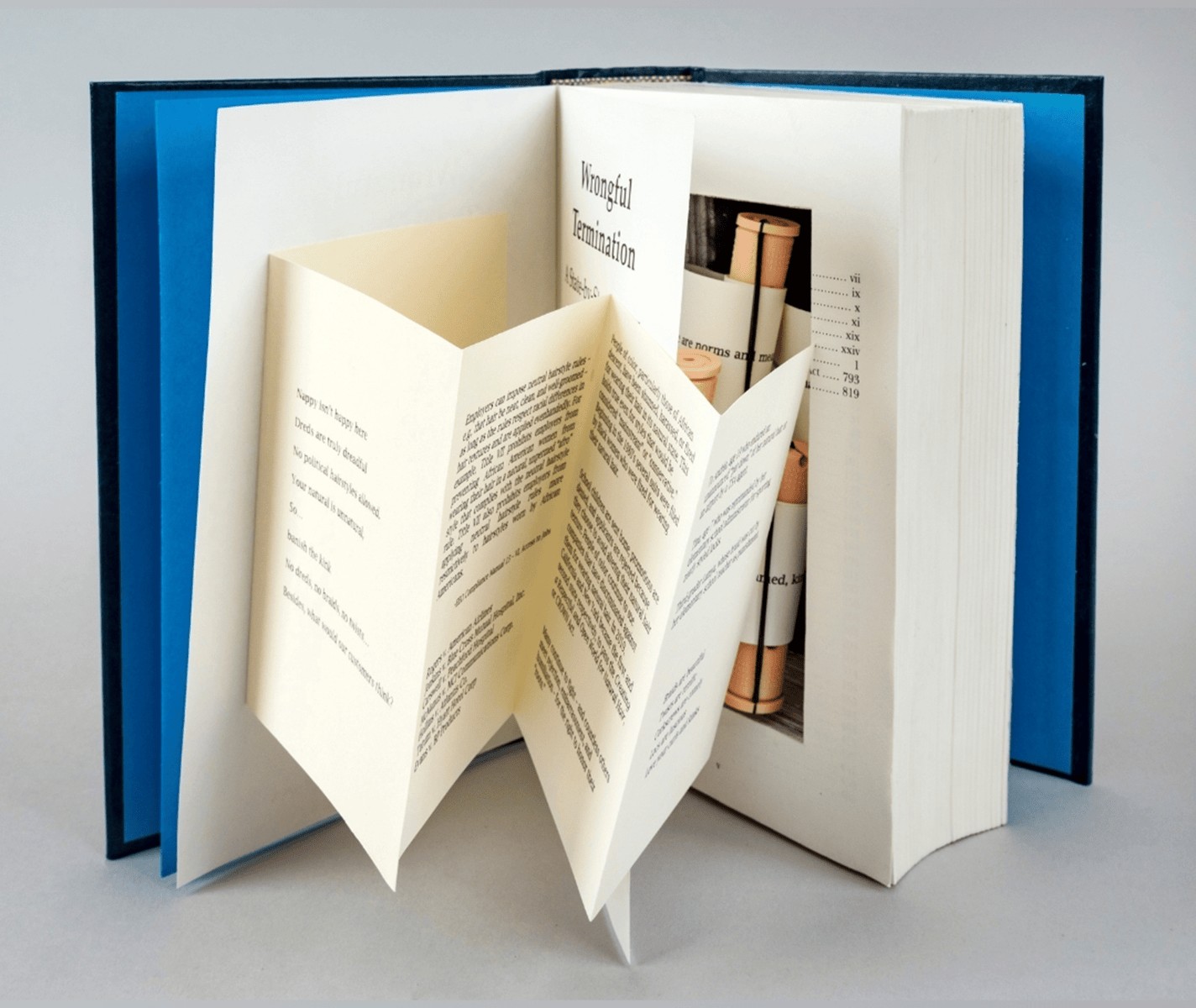 Book artist Alisa Banks's 2026 work Speak Your Piece, Handwork 2026.