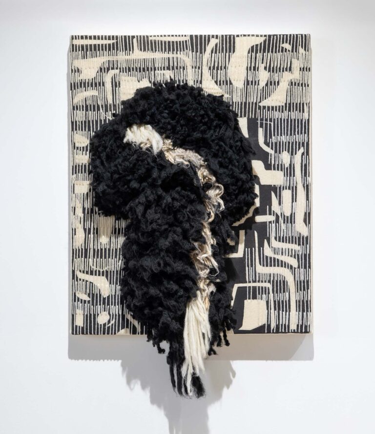 Sarah Amos | Hubbubb | 2026 | Acrylic and yarn on felt | 22×30 inches Sarah Amos | Hubbubb | 2026 | Acrylic and yarn on felt | 22x30 inches. PATRICIA SWEETOW GALLERY