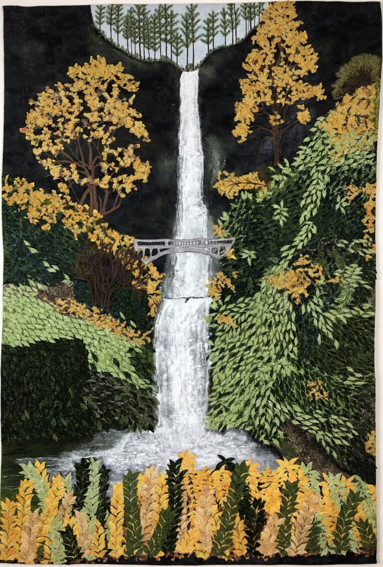 Gorge Life Quilted Art Show: Multnomah Falls by Linda Reichenbach. Beyond the Block