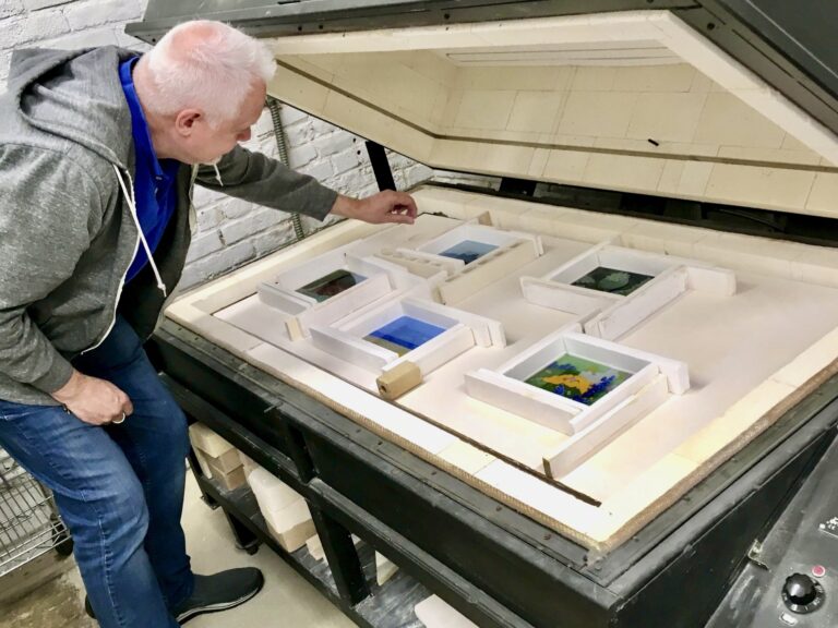 Instructor: fused glass artist, Paul Messink. Workhouse Arts