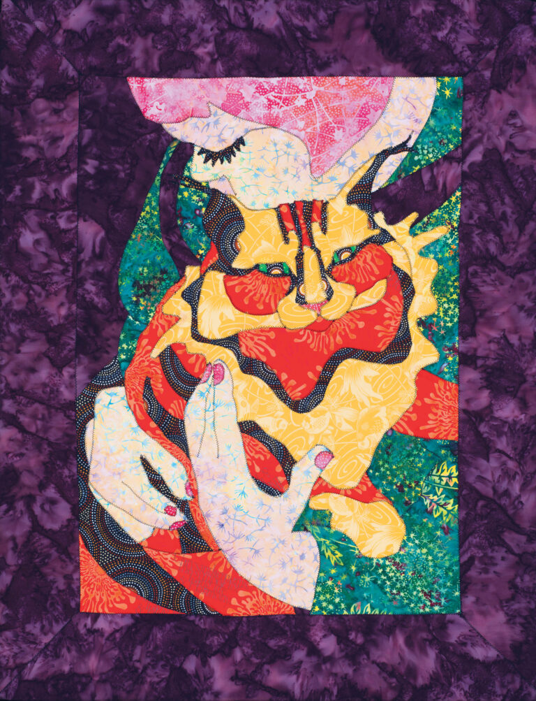 Nicole A. Vanasse, 'Baby Bear Whispered', cotton batik, 26 x 33.75 in, from the exhibition, 'Goldi'