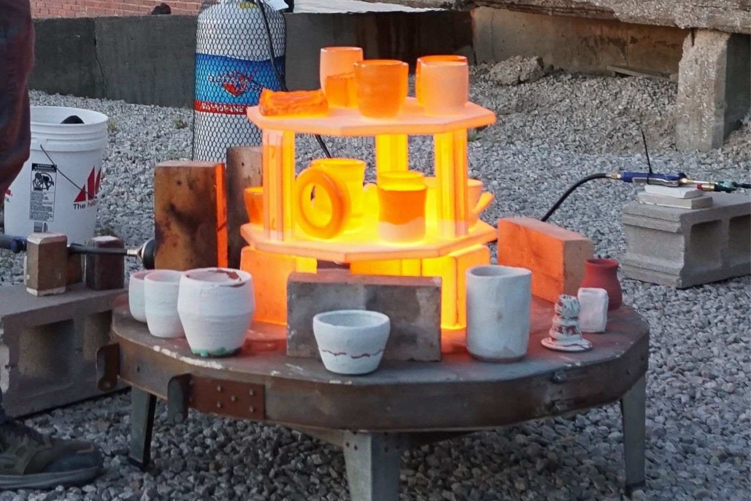 Raku Kiln opening. Belger Arts