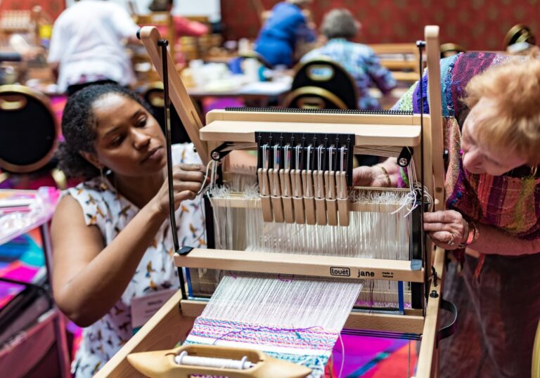 Warping a Loom. Photo by David Rorick