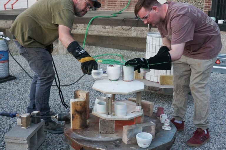 Participants loading raku kiln Participants loading raku kiln. Belger Arts