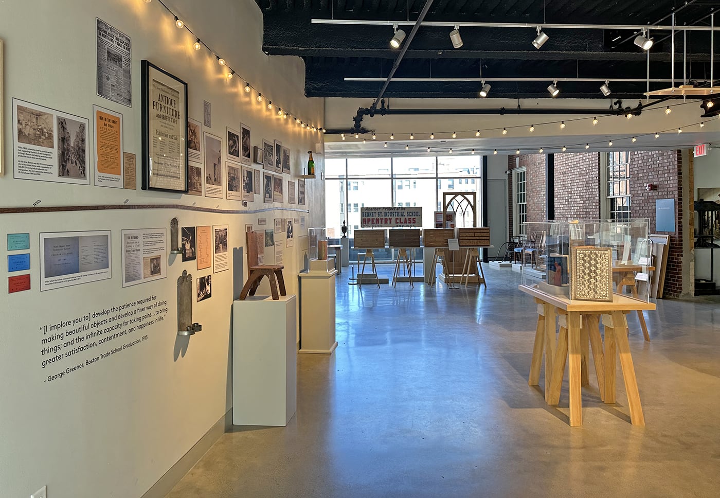 View of the 2026 Exhibition. North Bennet Street School