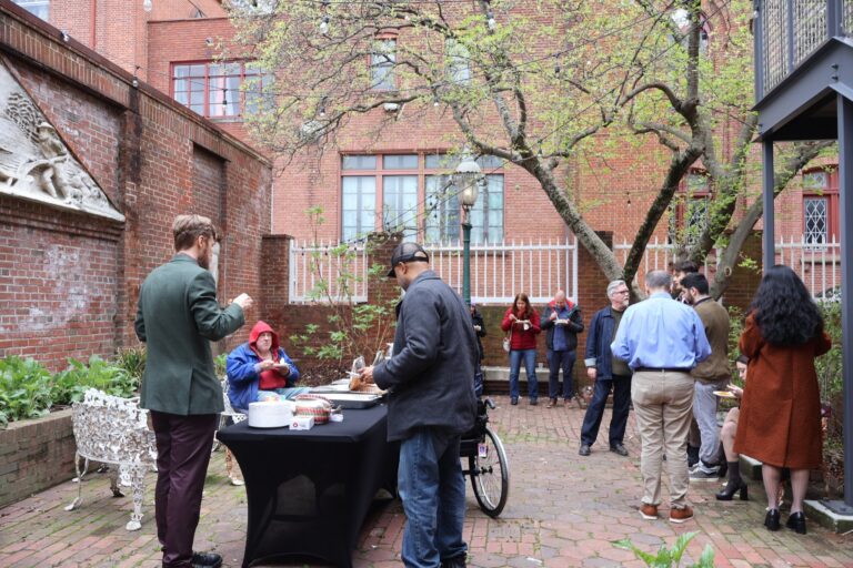 Visitors enjoying The Peale’s garden areas during a reception Visitors enjoying The Peale's garden areas during a reception. photography credit: Daisy Brown
