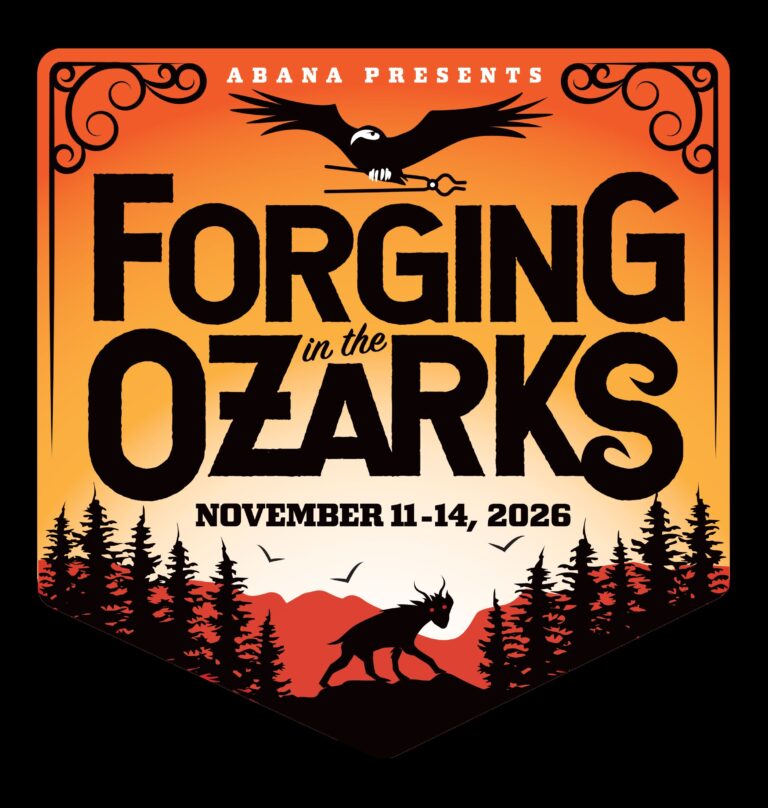 Forging in the Ozarks Blacksmithing Event. Logo by Michael Sherman