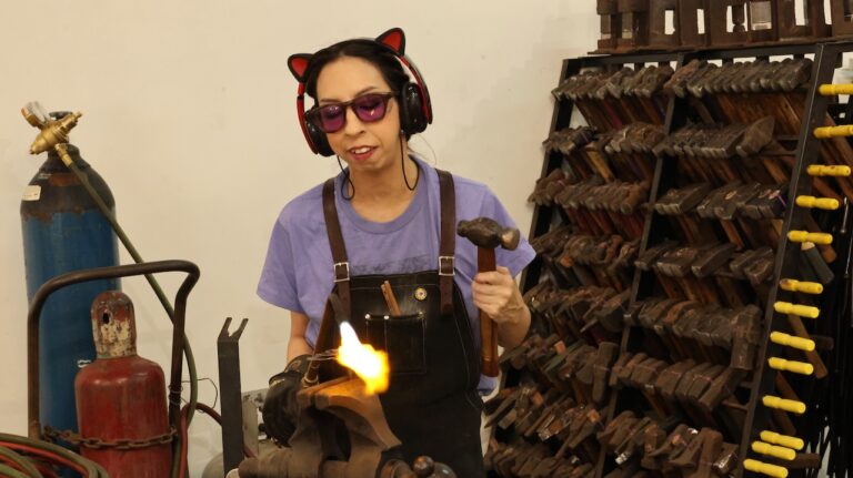 Amanda making a rose Amanda making a rose. Adam's Forge