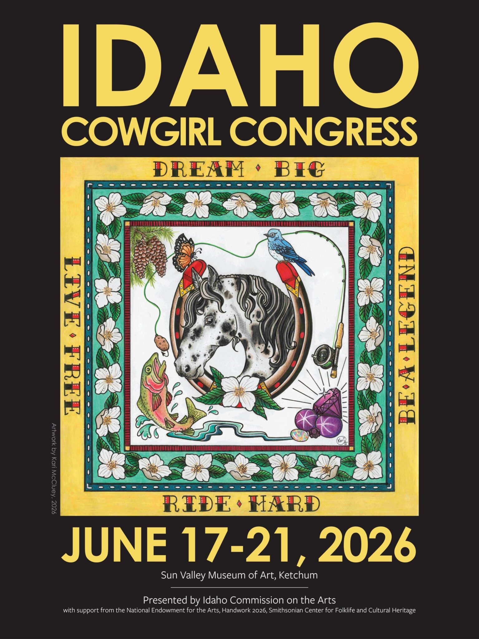 Idaho Cowgirl Congress Exhibit Poster. Design by Kari McCluey