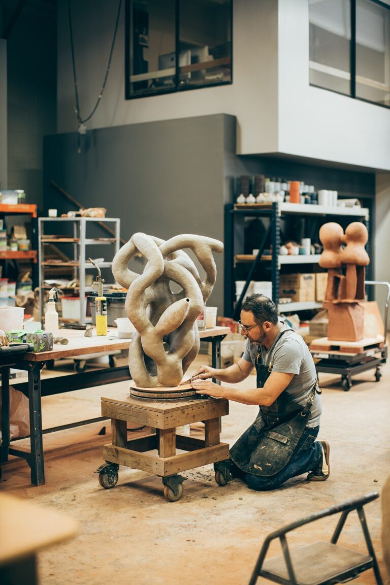 Tao of Clay founder Josh Herman working in his studio. Josh Herman