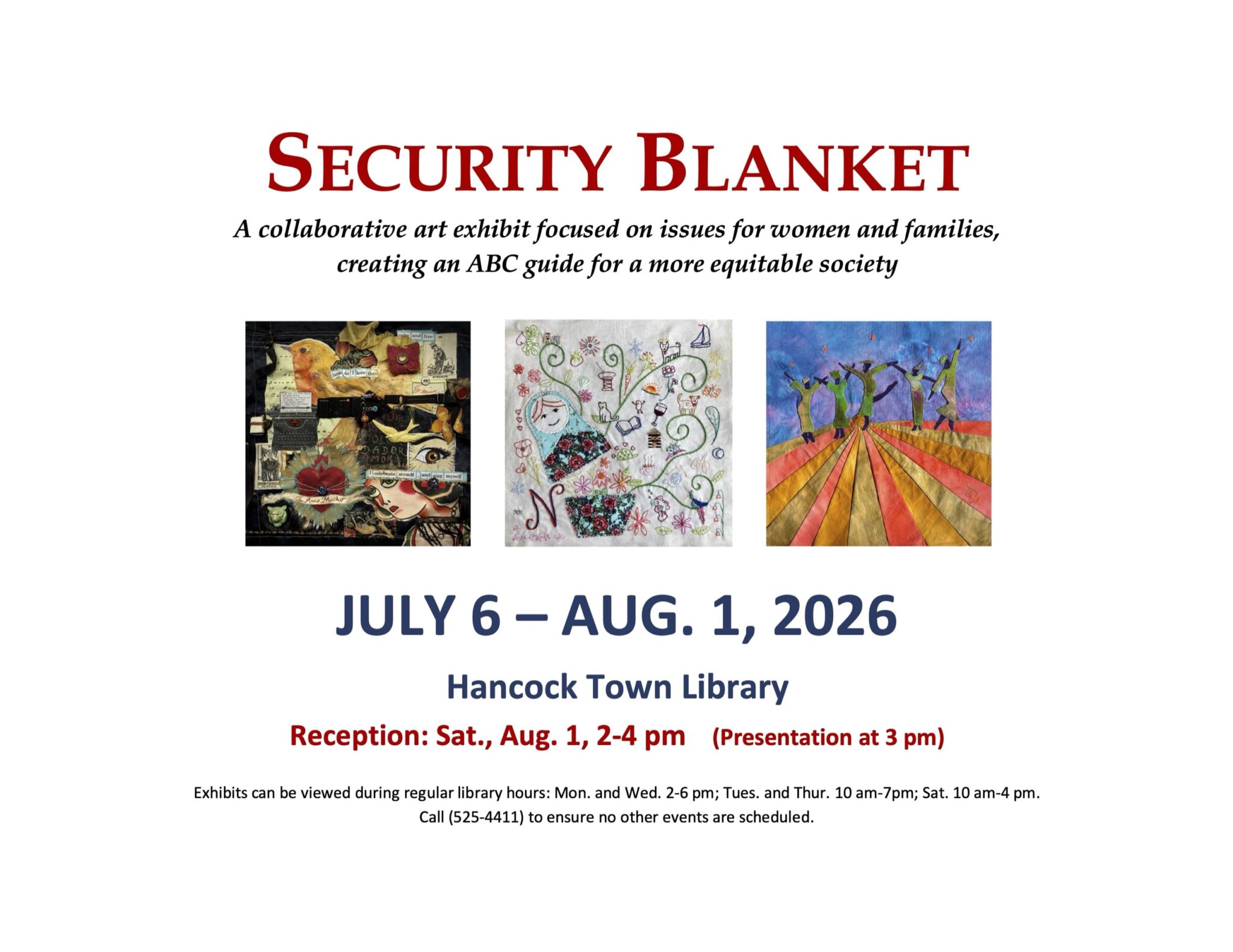 Security Blanket Exhibition Poster. Heidi Mack