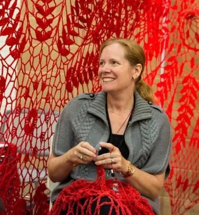 Ashley V. Blalock, textile artist. Ashley V. Blalock (image taken from CSUSB website)