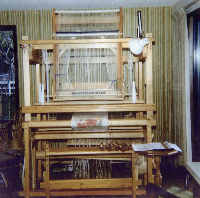 Featured in the Peggy Holt Center is a barn frame loom used in Europe and North America in the 18th and 19th centuries for weaving household textiles. Kirkman House Museum