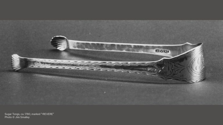 Sugar tongs with Paul Revere’s maker’s mark Sugar tongs with Paul Revere's maker's mark. Jim Smalley